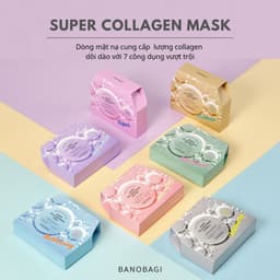 Hộp 10 Miếng Mặt Nạ Giấy Banobagi Mask Super Collagen Vitamin Viên Thuốc Dưỡng Trắng Da Cấp Ẩm Phục Hồi Giảm Mụn 30ml 5