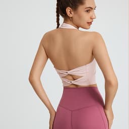 Đồ Tập Gym,Yoga,Pilates Áo Lót Bra Thể Thao Nữ Yếm Cổ Nơ Chéo Lưng QC(có sẵn) 2