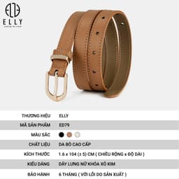 [Tặng hộp 20.10] Dây lưng nữ ELLY ED79 thắt lưng da thật cao cấp khóa xỏ kim thanh lịch thời trang 4