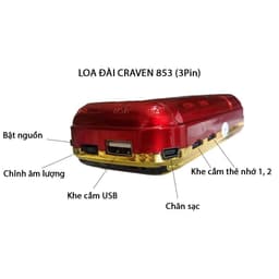Xác loa craven 853 mới (loa không pin, không dây sạc) dùng để thay thế khi loa cũ bị hỏng 5