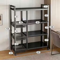 Kệ để bát đĩa lò vi sóng hàng dà y dặn ,để nồi để đồ nhà bếp đa năng chất liệuThép Cacbon sơn tĩnh điện có bánh xe đẩy 5