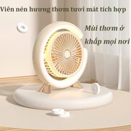 Quạt điện mini usb quạt bàn im lặng 5 tốc độ gió tốc độ đèn ngủ hương liệu thiết kế 5