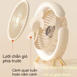 Quạt điện mini usb quạt bàn im lặng 5 tốc độ gió tốc độ đèn ngủ hương liệu thiết kế 3