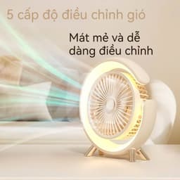Quạt điện mini usb quạt bàn im lặng 5 tốc độ gió tốc độ đèn ngủ hương liệu thiết kế 4