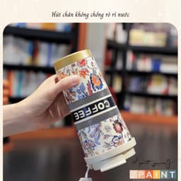 Ly Giữ Nhiệt 500ml Coffee Cup inox 316 cao cấp, Cốc giữ nhiệt có ống hút quai xách tiện lợi 5