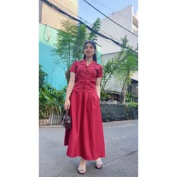 Set Váy Dài Chữ A Bigsize Váy Xòe Áo Tay Ngắn Dễ Thương Set Đồ Nữ Mùa Hè Đi Biển LIMO MS359 7