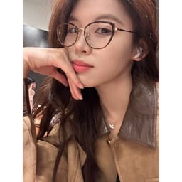 Gọng kính thời trang nữ ANDU dáng mắt mèo chống tia UV chất liệu kim loại mix nhựa - 24030 7