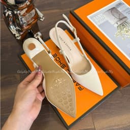 Giày cao gót 5p hở gót quai trống phong cách mới chất tuyết nhung hàng cao cấp full hộp ( AH20 ) 3
