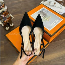 Giày cao gót 5p hở gót quai trống phong cách mới chất tuyết nhung hàng cao cấp full hộp ( AH20 ) 4