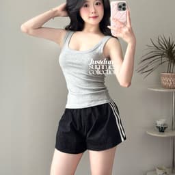 Quần đùi gió nữ kẻ sọc thoáng khí mát mẻ JUSTDUN H6 7