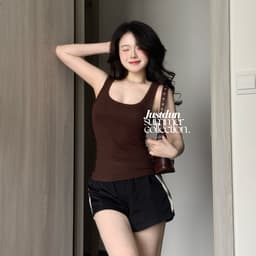 Quần đùi gió nữ kẻ sọc thoáng khí mát mẻ JUSTDUN H6 4