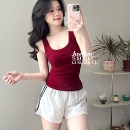 Quần đùi gió nữ kẻ sọc thoáng khí mát mẻ JUSTDUN H6 3