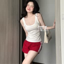 Quần đùi gió nữ kẻ sọc thoáng khí mát mẻ JUSTDUN H6 6