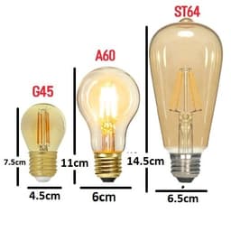 Bóng Đèn Led Edison LKP 4W Vỏ Trong Sáng Vàng ST64/A60 (Bóng Lớn)/G45 (Tròn Nhỏ). LMS 1