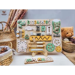Bảng bận rộn IN TÊN RIÊNG - Busy board thương hiệu Woodness  - Đồ chơi gỗ giáo cụ Montessori - Board game 4
