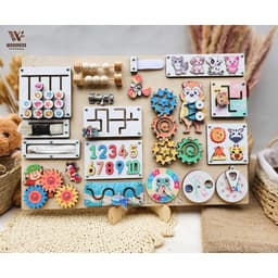 Bảng bận rộn IN TÊN RIÊNG - Busy board thương hiệu Woodness  - Đồ chơi gỗ giáo cụ Montessori - Board game 1
