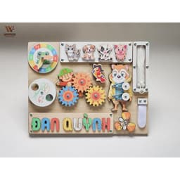 Bảng bận rộn IN TÊN RIÊNG - Busy board thương hiệu Woodness  - Đồ chơi gỗ giáo cụ Montessori - Board game 7