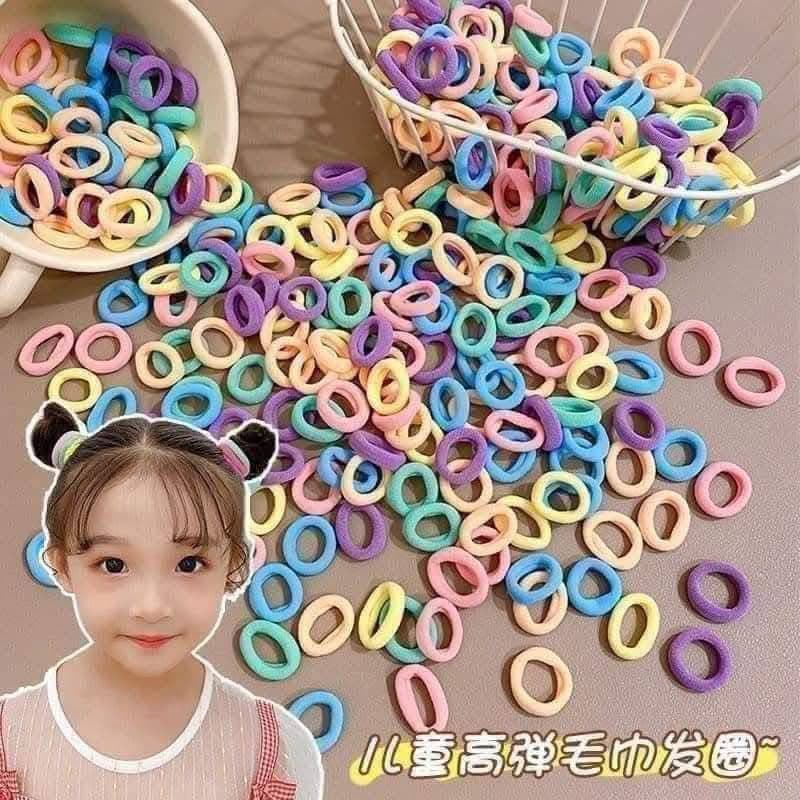Sét 500 Chun Cột Tóc Nhiều Màu Cho Bé Co Dãn Tốt