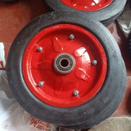 [KKTHN] Bánh Xe Bê Tông Cao Su Đúc Mâm Đỏ Đường Kính 30cm (300-8) Cho Xe Trộn Bê Tông, Xe Kéo, Xe Bánh Mì 3