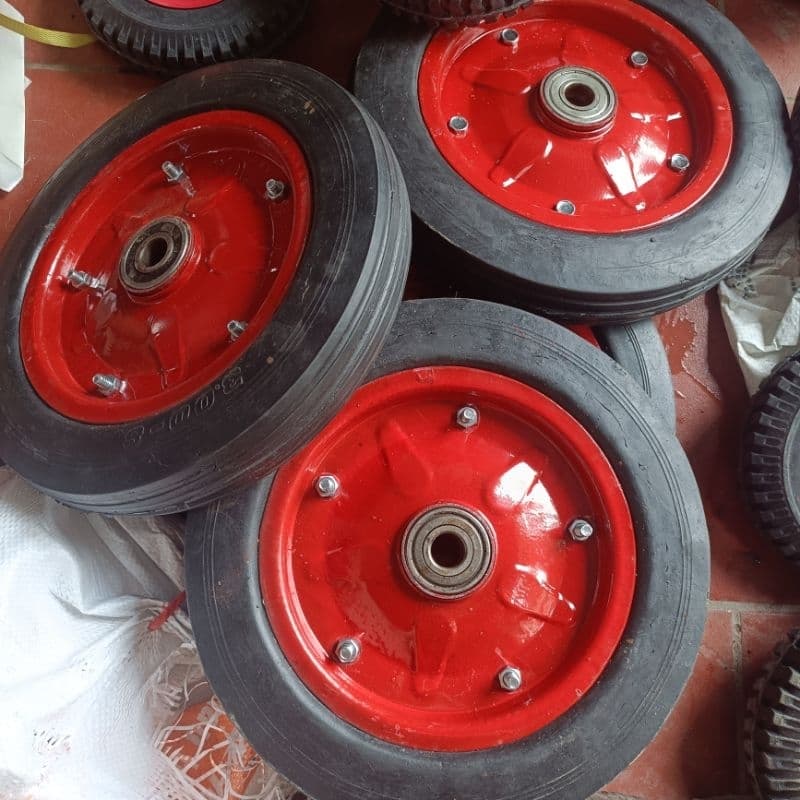 [KKTHN] Bánh Xe Bê Tông Cao Su Đúc Mâm Đỏ Đường Kính 30cm (300-8) Cho Xe Trộn Bê Tông, Xe Kéo, Xe Bánh Mì