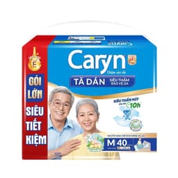 (COMBO 2GÓI )Tã Dán Caryn Siêu Thấm Hút,Size M40/ L40/XL20 Miếng,Chống tràn,mềm mại,dùng ngày và đêm 9