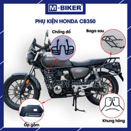 Phụ Kiện Honda CB350 M-Biker, Baga Sau, Chống Đổ, Ốp Gầm Thép Sơn Tĩnh Điện 1