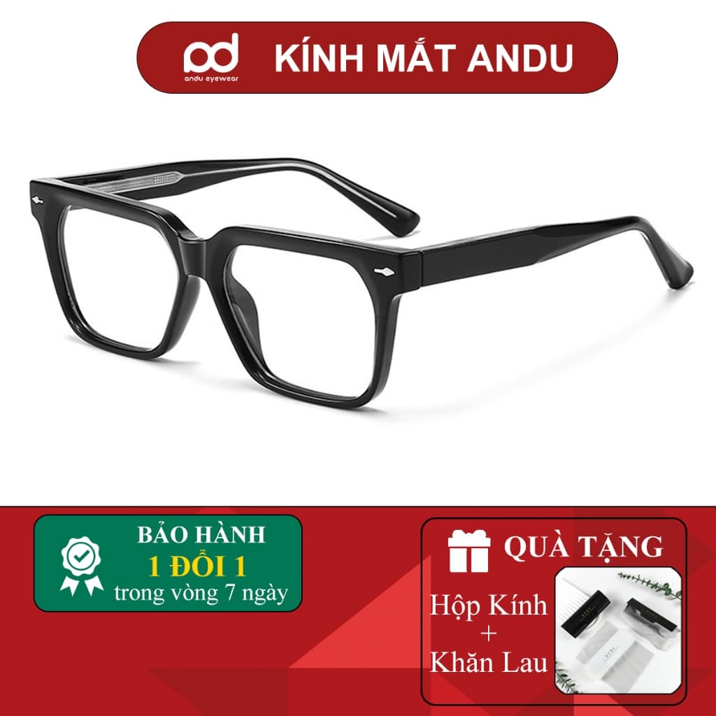 Gọng kính cận thời trang nam nữ NARO EYEWEAR dáng vuông bản to cá tính, nhựa cốt kim loại - 86AD40