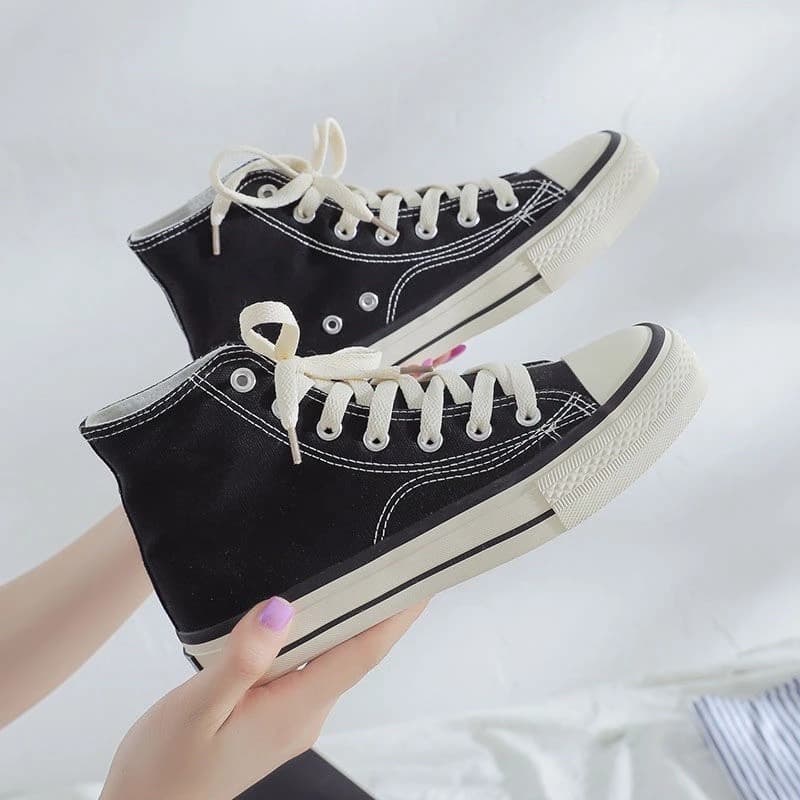 Giày thể thao nam nữ ĐEN CỔ CAO unisex thời trang phong cách Hàn Quốc