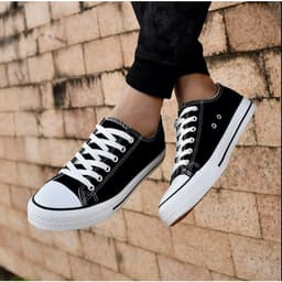 Giày thể thao thời trang ĐEN TRẮNG CỔ NGẮN Thời Trang Đi Học Đi Chơi 2