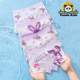 (SIÊU MÁT) Combo 4 quần chíp đùi cho bé gái họa tiết Princess Hồng Lưới dễ thương, quần lót tam giác mềm mịn thoáng khí 4