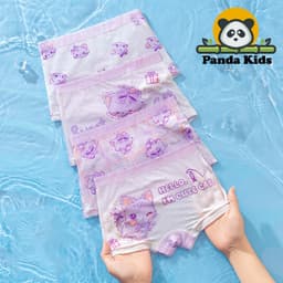 (SIÊU MÁT) Combo 4 quần chíp đùi cho bé gái họa tiết Princess Hồng Lưới dễ thương, quần lót tam giác mềm mịn thoáng khí 6