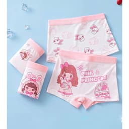 (SIÊU MÁT) Combo 4 quần chíp đùi cho bé gái họa tiết Princess Hồng Lưới dễ thương, quần lót tam giác mềm mịn thoáng khí 3