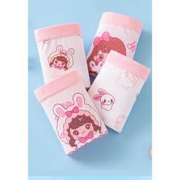 (SIÊU MÁT) Combo 4 quần chíp đùi cho bé gái họa tiết Princess Hồng Lưới dễ thương, quần lót tam giác mềm mịn thoáng khí 2