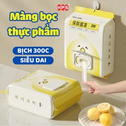 (CỠ LỚN) Bịch 300 màng bọc thực phẩm dạng rút siêu dai HPS hình gà con 38cm, Màng bọc PE có chun chịu nhiệt 9