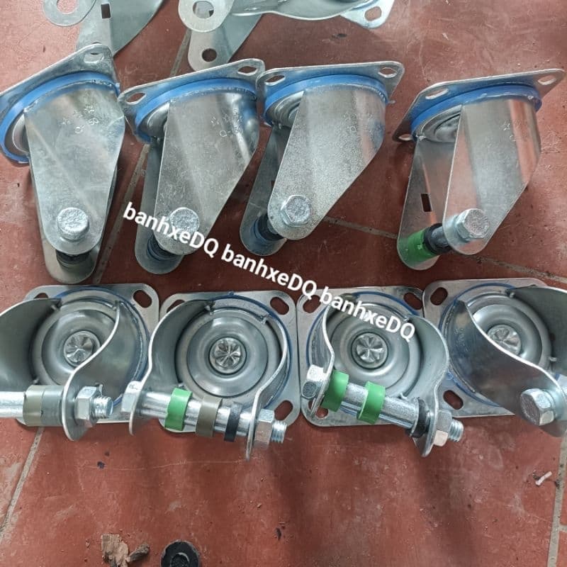 [KKTHN] Càng Bánh Xe Đẩy Kèm Trục Cho Bánh Xe Phi 100, 125, 150, 200