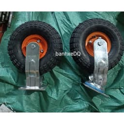 [KKTHN] Bánh Hơi 350-4 Đường Kính 25Cm Xoay 360 Và Cố Định Cho Xe Đẩy, Xe Kéo Hàng Giảm Xóc Siêu Êm Chống Ồn 5