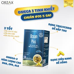 Omega 3 Ocean Plus Tinh Khiết Đậm Đặc ORZAX Nhập Khẩu Châu Âu Giúp Hỗ Trợ Não Bộ, Mắt, Tim Mạch 30 Viên 9