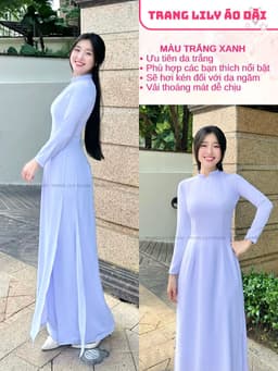 Áo dài học sinh cổ vuông hở, hotgirl, áo dài trắng tay dài, hai tà, cổ U, đồng phục học sinh cấp 3 - Áo Dài Thăng Long 16
