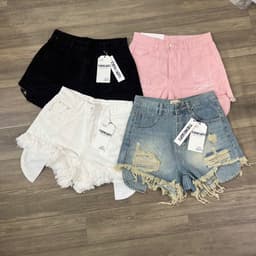 Quần Short Jean Nữ Lộ Lòi Túi Lai Gấp ,Quần đùi nữ lòi túi chất jean cotton mềm mịn 4