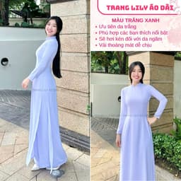 Áo dài học sinh cổ vuông hở, hotgirl, áo dài trắng tay dài, hai tà, cổ U, đồng phục học sinh cấp 3 - Áo Dài Thăng Long 8
