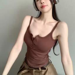[Có Bigsize 45-85kg] Áo 2 Dây Cái Nút Kèm Mút Ôm Body Áo Thun Hai Dây Dáng Ôm Body Sexy LIMO MS239 6