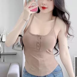 [Có Bigsize 45-85kg] Áo 2 Dây Cái Nút Kèm Mút Ôm Body Áo Thun Hai Dây Dáng Ôm Body Sexy LIMO MS239 7