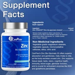 (Bill Canada) Viên uống Zinc25 Bis.Glycinate 25 và Zinc50 Ultra Strength CanPrev 2