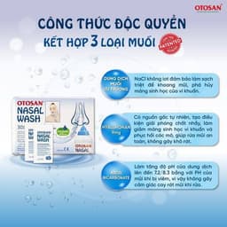 Muối Rửa Mũi Otosan Nasal Wash Chứa Natri Clorua, Natri bicarbonate Và Gyaluronan, Hộp 30 Gói 3