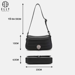 [Tặng hộp 20.10] Túi xách nữ da thật ELLY ET178 túi xách tay đeo vai đeo chéo cao cấp chính hãng 3