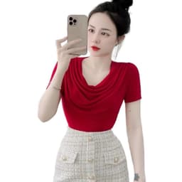 Áo Thun Nữ Bigsize Tay Ngắn Cổ Đổ Thiết Kế Dễ Thương Mặc Hè Áo Kiểu Thời Trang Nữ LiMo MS164 4