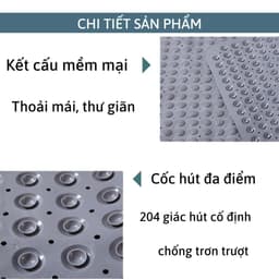 Thảm lót nhà tắm chống trơn trượt chất liệu cao su độ bám dính cao thiết kế miếng hít thoát nước 72x36cm 2