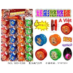 Vỉ 20 Chiếc YoYo Có Đèn Sáng Đồ Chơi YoYo Bằng Nhựa Nhiều Màu Sắc Cho Bé 1