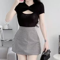 Áo Thun Nữ Bigsize Nhũ Tay Ngắn Xoắn Áo Thun Thiết Kế Kiểu Dễ Thương Mặc Hè LIMO MS198 5