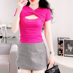 Áo Thun Nữ Bigsize Nhũ Tay Ngắn Xoắn Áo Thun Thiết Kế Kiểu Dễ Thương Mặc Hè LIMO MS198 2